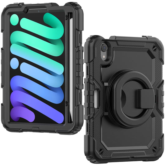 For iPad mini 2024 / mini 6 Bracelet Holder Silicone + PC Tablet Case(Black) - iPad mini 6 Cases by buy2fix | Online Shopping UK | buy2fix