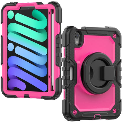 For iPad mini 2024 / mini 6 Bracelet Holder Silicone + PC Tablet Case(Rose Red) - iPad mini 6 Cases by buy2fix | Online Shopping UK | buy2fix