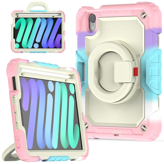 For iPad mini 2024 / mini 6 Bracelet Holder Silicone + PC Tablet Case(Colorful Pink) - iPad mini 6 Cases by buy2fix | Online Shopping UK | buy2fix