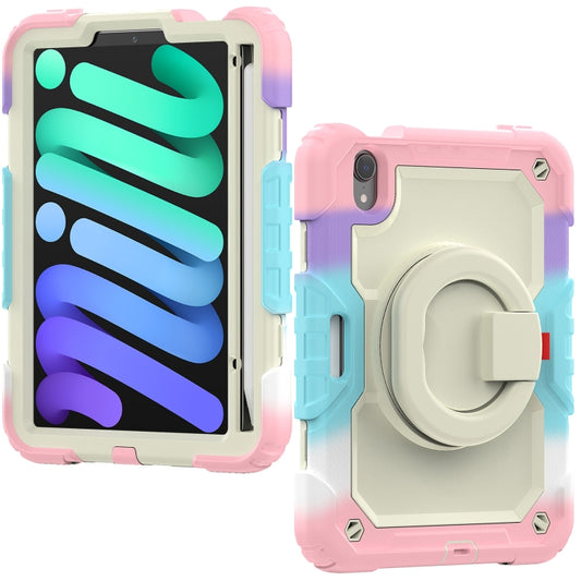 For iPad mini 2024 / mini 6 Bracelet Holder Silicone + PC Tablet Case(Colorful Pink) - iPad mini 6 Cases by buy2fix | Online Shopping UK | buy2fix