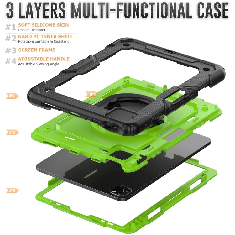 For iPad Pro 11 2022 / 2021 Bracelet Holder Silicone + PC Tablet Case For iPad Pro 11(Yellow Green) - iPad Pro 11 (2022/2021) Cases by buy2fix | Online Shopping UK | buy2fix