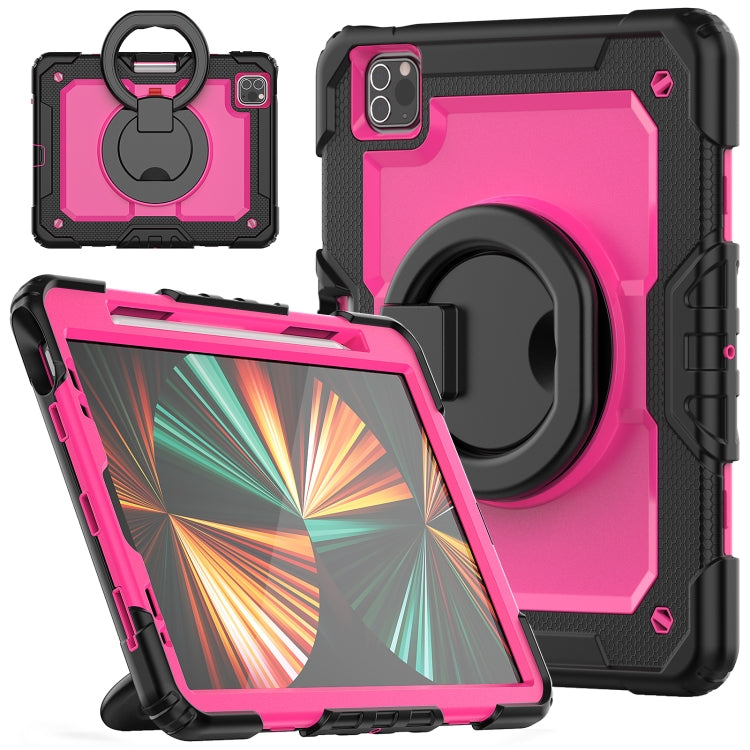 For iPad Pro 11 2022 / 2021 Bracelet Holder Silicone + PC Tablet Case For iPad Pro 11(Rose Red) - iPad Pro 11 (2022/2021) Cases by buy2fix | Online Shopping UK | buy2fix