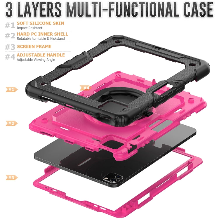 For iPad Pro 11 2022 / 2021 Bracelet Holder Silicone + PC Tablet Case For iPad Pro 11(Rose Red) - iPad Pro 11 (2022/2021) Cases by buy2fix | Online Shopping UK | buy2fix