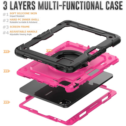 For iPad Pro 11 2022 / 2021 Bracelet Holder Silicone + PC Tablet Case For iPad Pro 11(Rose Red) - iPad Pro 11 (2022/2021) Cases by buy2fix | Online Shopping UK | buy2fix
