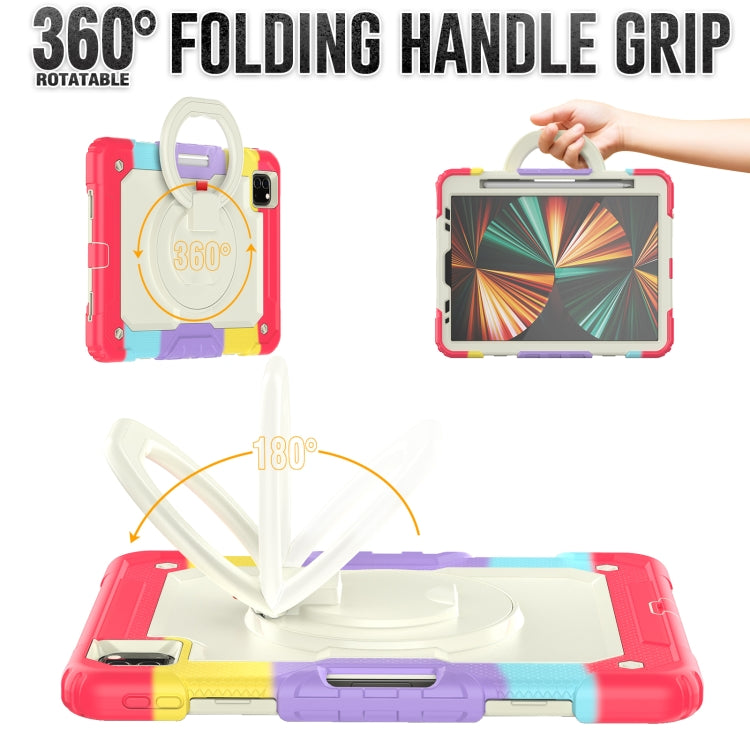 For iPad Pro 11 2022 / 2021 Bracelet Holder Silicone + PC Tablet Case For iPad Pro 11(Colorful Red) - iPad Pro 11 (2022/2021) Cases by buy2fix | Online Shopping UK | buy2fix