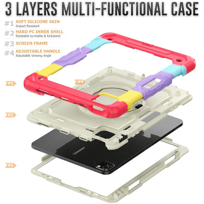 For iPad Pro 11 2022 / 2021 Bracelet Holder Silicone + PC Tablet Case For iPad Pro 11(Colorful Red) - iPad Pro 11 (2022/2021) Cases by buy2fix | Online Shopping UK | buy2fix