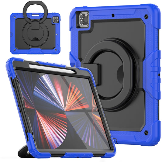 For iPad Pro 12.9 2021 Bracelet Holder Silicone + PC Tablet Case(Blue) - iPad Pro 12.9 (2020) Cases by buy2fix | Online Shopping UK | buy2fix