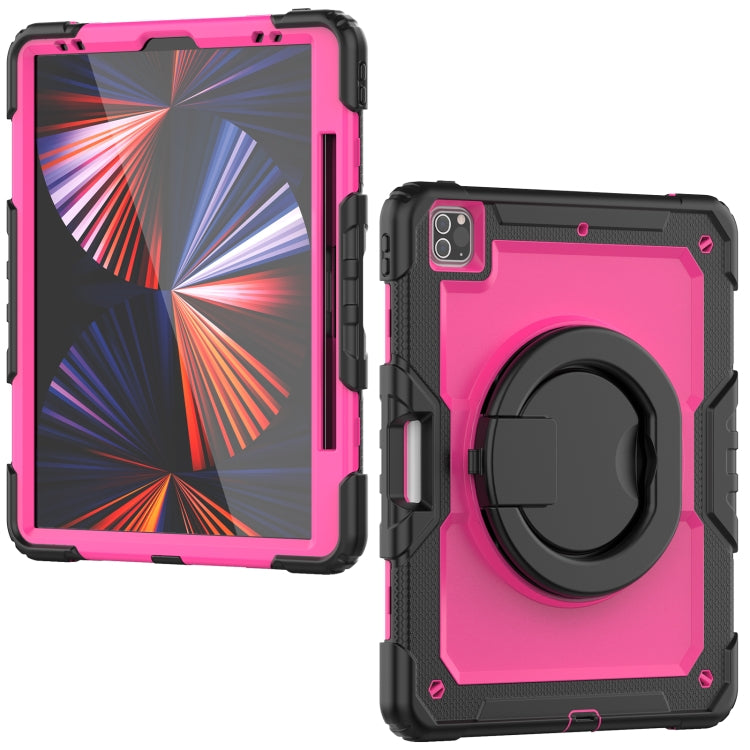 For iPad Pro 12.9 2021 Bracelet Holder Silicone + PC Tablet Case(Rose Red) - iPad Pro 12.9 (2020) Cases by buy2fix | Online Shopping UK | buy2fix