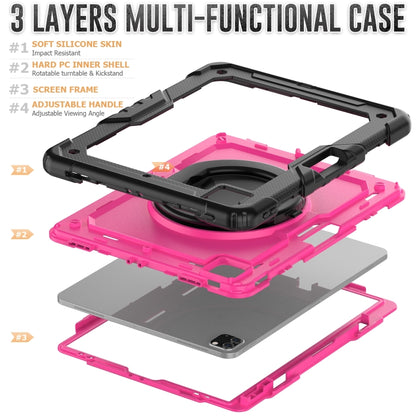 For iPad Pro 12.9 2021 Bracelet Holder Silicone + PC Tablet Case(Rose Red) - iPad Pro 12.9 (2020) Cases by buy2fix | Online Shopping UK | buy2fix