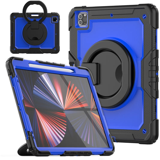 For iPad Pro 12.9 2021 Bracelet Holder Silicone + PC Tablet Case(Dark Blue) - iPad Pro 12.9 (2020) Cases by buy2fix | Online Shopping UK | buy2fix