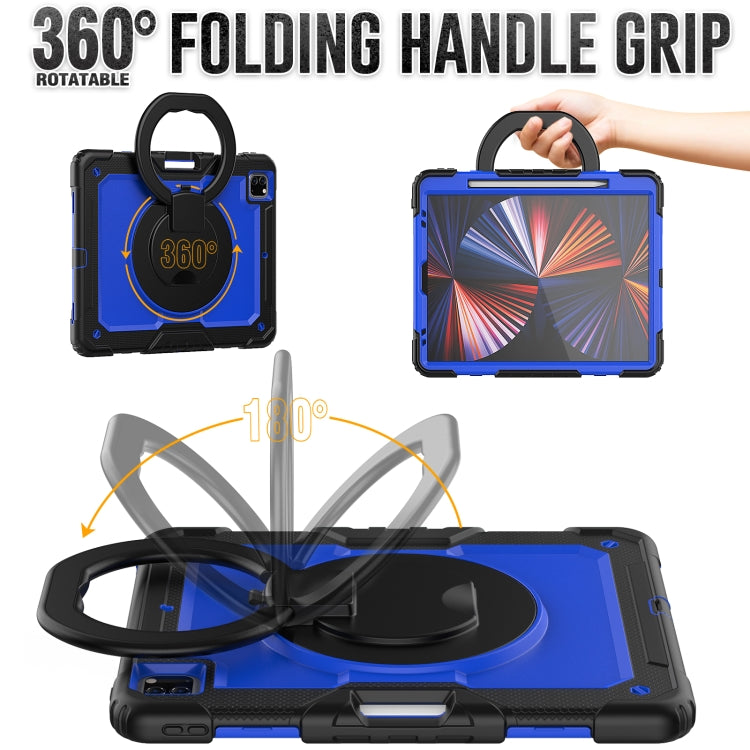 For iPad Pro 12.9 2021 Bracelet Holder Silicone + PC Tablet Case(Dark Blue) - iPad Pro 12.9 (2020) Cases by buy2fix | Online Shopping UK | buy2fix