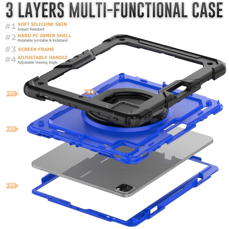 For iPad Pro 12.9 2021 Bracelet Holder Silicone + PC Tablet Case(Dark Blue) - iPad Pro 12.9 (2020) Cases by buy2fix | Online Shopping UK | buy2fix