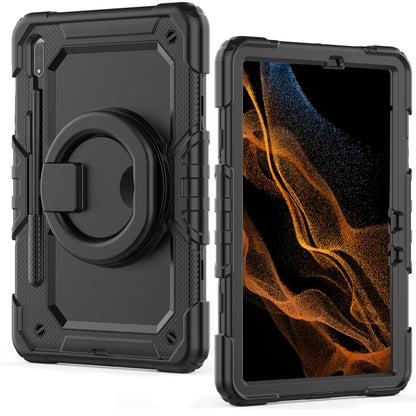 For Samsung Galaxy Tab S8 / S7 Bracelet Holder Silicone + PC Tablet Case(Black) by buy2fix