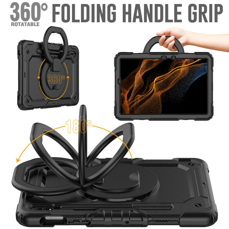For Samsung Galaxy Tab S8 / S7 Bracelet Holder Silicone + PC Tablet Case(Black) by buy2fix