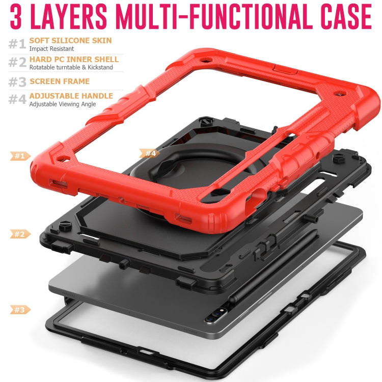 For Samsung Galaxy Tab S8 / S7 Bracelet Holder Silicone + PC Tablet Case(Red) by buy2fix