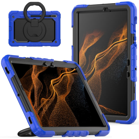 For Samsung Galaxy Tab S8 / S7 Bracelet Holder Silicone + PC Tablet Case(Blue) by buy2fix