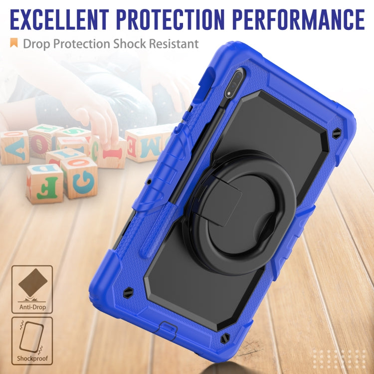 For Samsung Galaxy Tab S8 / S7 Bracelet Holder Silicone + PC Tablet Case(Blue) by buy2fix