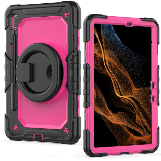 For Samsung Galaxy Tab S8 / S7 Bracelet Holder Silicone + PC Tablet Case(Rose Red) by buy2fix