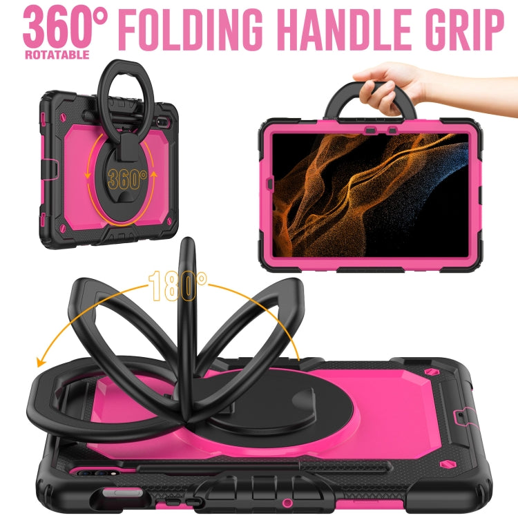 For Samsung Galaxy Tab S8 / S7 Bracelet Holder Silicone + PC Tablet Case(Rose Red) by buy2fix