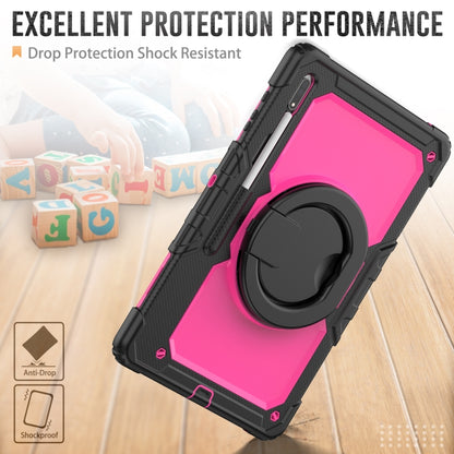 For Samsung Galaxy Tab S8 / S7 Bracelet Holder Silicone + PC Tablet Case(Rose Red) by buy2fix