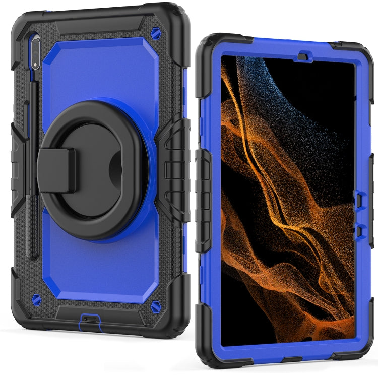 For Samsung Galaxy Tab S8 / S7 Bracelet Holder Silicone + PC Tablet Case(Dark Blue) by buy2fix