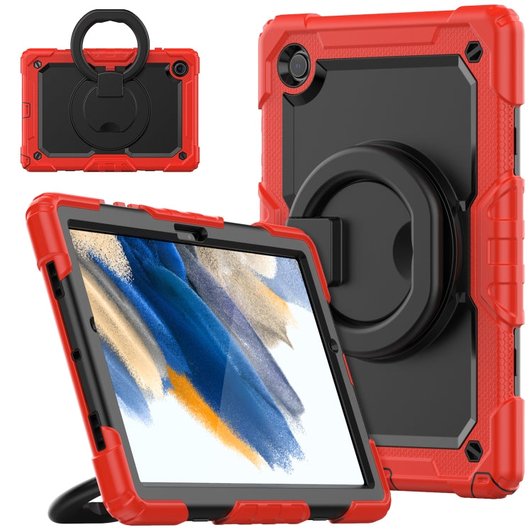 For Samsung Galaxy Galaxy Tab A8 Bracelet Holder Silicone + PC Tablet Case(Red) - Other Galaxy Tab PC by buy2fix | Online Shopping UK | buy2fix