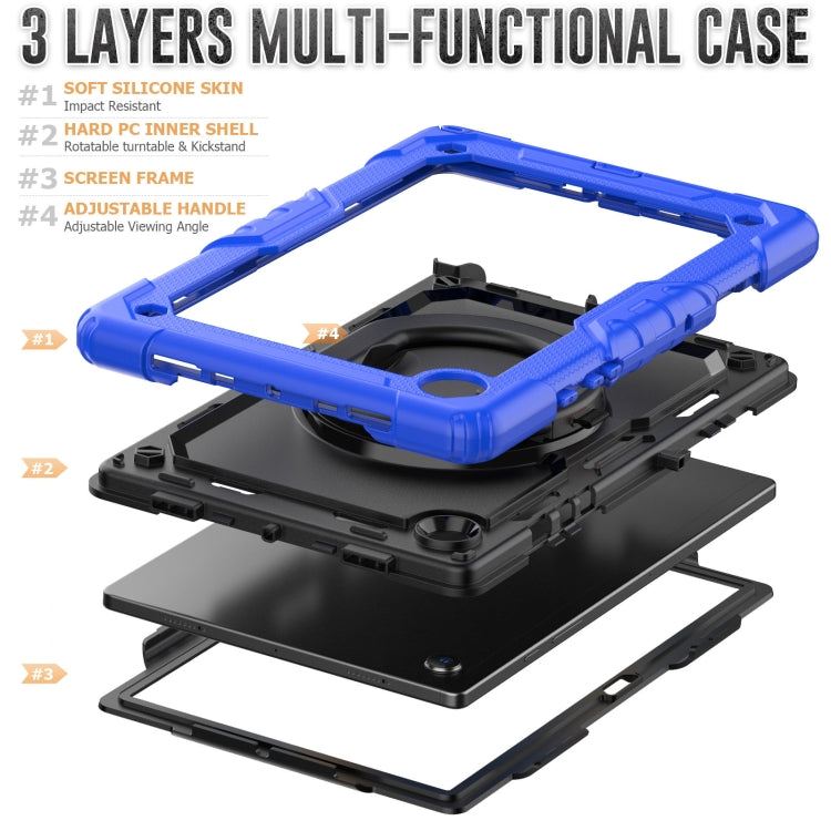 For Samsung Galaxy Galaxy Tab A8 Bracelet Holder Silicone + PC Tablet Case(Blue) - Other Galaxy Tab PC by buy2fix | Online Shopping UK | buy2fix
