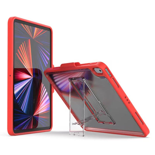 Mutural Transparent Holder Tablet Case For iPad 10.2 2021 / 2020 / 2019 / 10.5(Red) - iPad 10.2 Cases by Mutural | Online Shopping UK | buy2fix