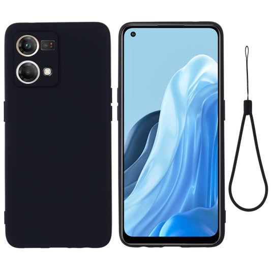 For OPPO Reno 7 4G Global/F21 Pro 4G Pure Color Liquid Silicone Shockproof Full Coverage Phone Case(Black) - OPPO Cases by buy2fix | Online Shopping UK | buy2fix