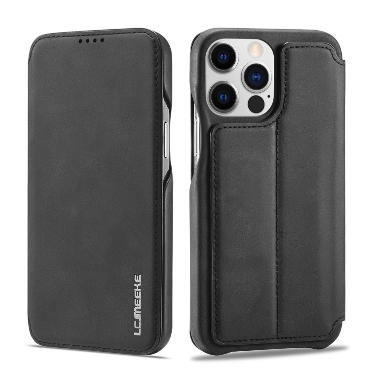 For iPhone 14 Pro Max LC.IMEEKE Hon Ancient Series Flip Leather Phone Case (Black) - iPhone 14 Pro Max Cases by LC.IMEEKE | Online Shopping UK | buy2fix