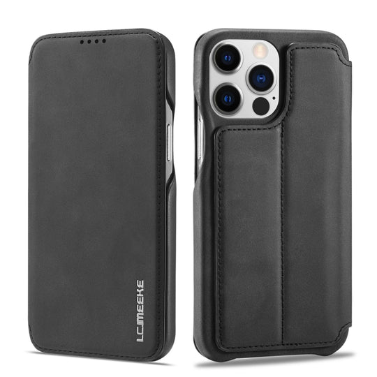 For iPhone 14 Pro Max LC.IMEEKE Hon Ancient Series Flip Leather Phone Case (Black)