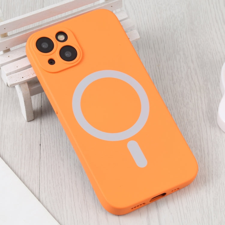 For iPhone 14 Plus Liquid Silicone Magsafe Phone Case (Orange) - iPhone 14 Plus Cases by buy2fix | Online Shopping UK | buy2fix