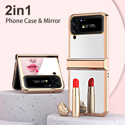 For Samsung Galaxy Z Flip4 Electroplating Mirror Hinge Phone Case(Rose Gold) - Galaxy Z Flip4 5G Cases by buy2fix | Online Shopping UK | buy2fix