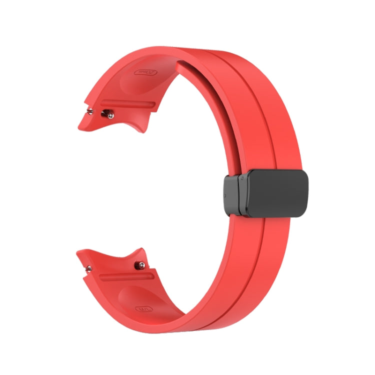 For Samsung Galaxy Watch5 40mm / 44mm / Pro 45mm Folding Buckle Silicone Watch Band(Red) - Watch Bands by buy2fix | Online Shopping UK | buy2fix