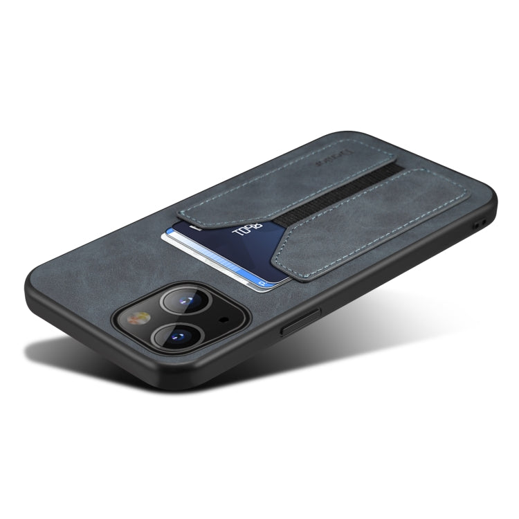 For iPhone 13 mini Denior Elastic Card Slot PU + TPU Phone Case (Grey) - iPhone 13 mini Cases by Denior | Online Shopping UK | buy2fix