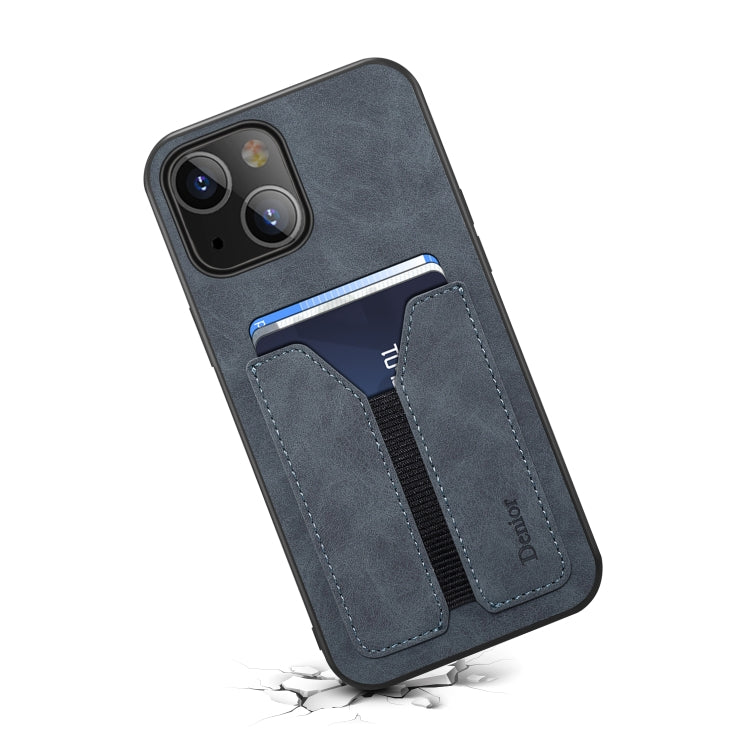 For iPhone 13 Denior Elastic Card Slot PU + TPU Phone Case(Grey) - iPhone 13 Cases by Denior | Online Shopping UK | buy2fix