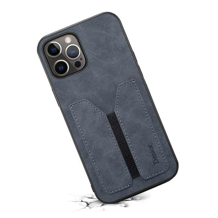 For iPhone 12 Pro Denior Elastic Card Slot PU + TPU Phone Case(Grey) - iPhone 12 / 12 Pro Cases by Denior | Online Shopping UK | buy2fix