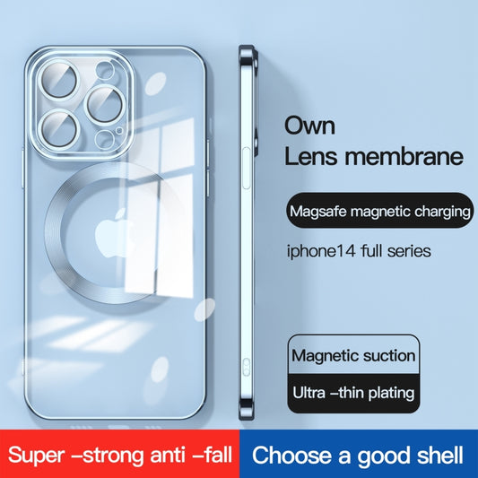 For iPhone 14 Lens Protector MagSafe Electroplated Phone Case (Navy Blue) by buy2fix