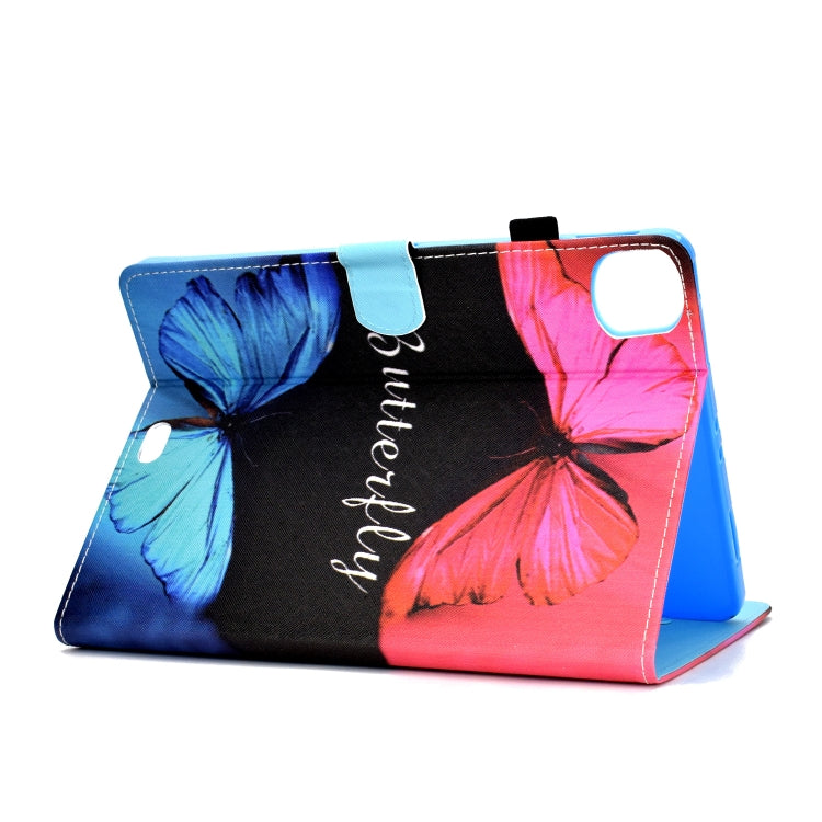 For iPad Pro 11 2020 Sewing Thread TPU Left and Right Flat Leather Tablet Case with Sleep Function & Card Slot & Buckle Anti-skid Strip and Pen Cover(Butterfly Love) - iPad Pro 11 (2020) Cases by buy2fix | Online Shopping UK | buy2fix