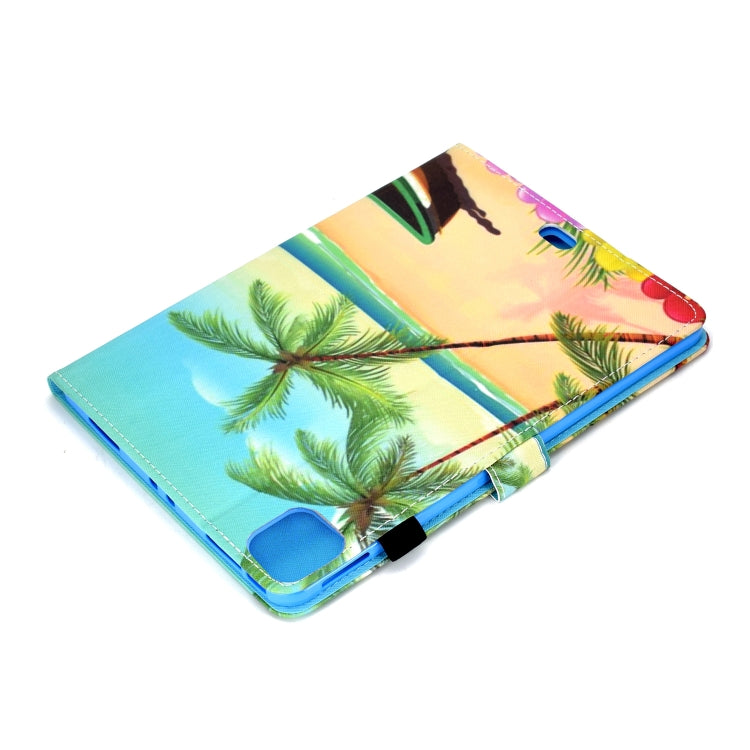 For iPad Pro 11 2020 Sewing Thread TPU Left and Right Flat Leather Tablet Case with Sleep Function & Card Slot & Buckle Anti-skid Strip and Pen Cover(Beach) - iPad Pro 11 (2020) Cases by buy2fix | Online Shopping UK | buy2fix