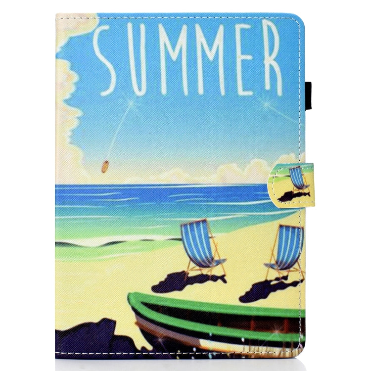 For iPad Pro 11 2020 Sewing Thread TPU Left and Right Flat Leather Tablet Case with Sleep Function & Card Slot & Buckle Anti-skid Strip and Pen Cover(Beach) - iPad Pro 11 (2020) Cases by buy2fix | Online Shopping UK | buy2fix