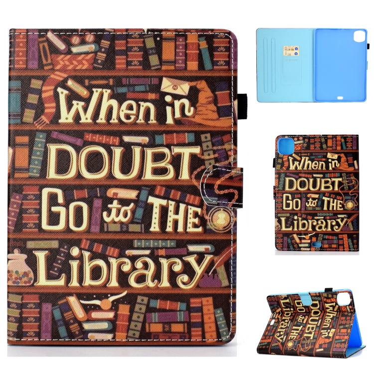 For iPad Pro 11 2020 Sewing Thread TPU Left and Right Flat Leather Tablet Case with Sleep Function & Card Slot & Buckle Anti-skid Strip and Pen Cover(Library) - iPad Pro 11 (2020) Cases by buy2fix | Online Shopping UK | buy2fix