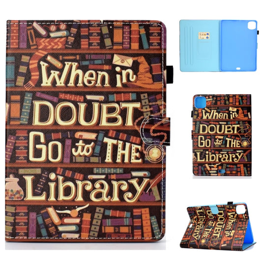 For iPad Pro 11 2020 Sewing Thread TPU Left and Right Flat Leather Tablet Case with Sleep Function & Card Slot & Buckle Anti-skid Strip and Pen Cover(Library) - iPad Pro 11 (2020) Cases by buy2fix | Online Shopping UK | buy2fix