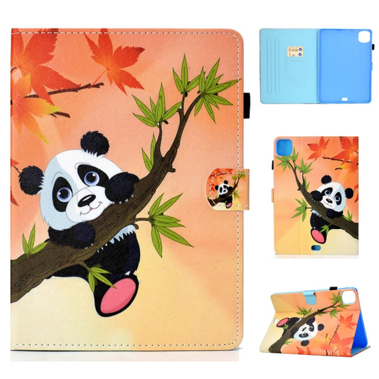 For iPad Pro 11 2020 Sewing Thread TPU Left and Right Flat Leather Tablet Case with Sleep Function & Card Slot & Buckle Anti-skid Strip and Pen Cover(Bamboo Bear) - iPad Pro 11 (2020) Cases by buy2fix | Online Shopping UK | buy2fix