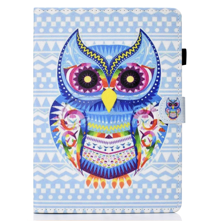 For iPad Pro 11 2020 Sewing Thread TPU Left and Right Flat Leather Tablet Case with Sleep Function & Card Slot & Buckle Anti-skid Strip and Pen Cover(Colored Owl) - iPad Pro 11 (2020) Cases by buy2fix | Online Shopping UK | buy2fix