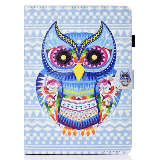 For iPad Pro 11 2020 Sewing Thread TPU Left and Right Flat Leather Tablet Case with Sleep Function & Card Slot & Buckle Anti-skid Strip and Pen Cover(Colored Owl) - iPad Pro 11 (2020) Cases by buy2fix | Online Shopping UK | buy2fix