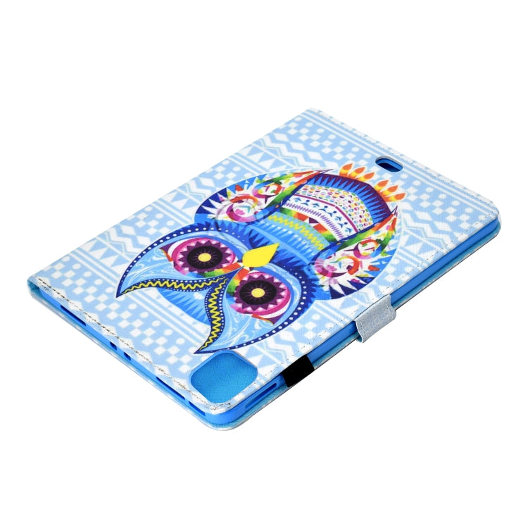 For iPad Pro 11 2020 Sewing Thread TPU Left and Right Flat Leather Tablet Case with Sleep Function & Card Slot & Buckle Anti-skid Strip and Pen Cover(Colored Owl) - iPad Pro 11 (2020) Cases by buy2fix | Online Shopping UK | buy2fix
