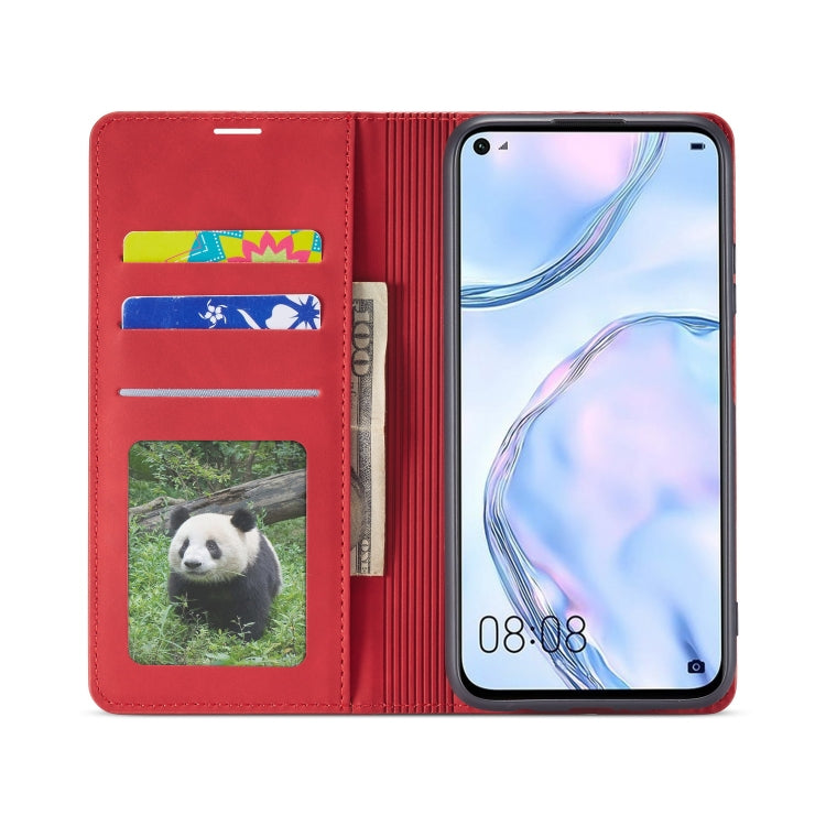 For Huawei P40 Lite / nova 6 SE Forwenw Dream Series Oil Edge Strong Magnetism Horizontal Flip Leather Case with Holder & Card Slots & Wallet & Photo Frame(Red) - Huawei Cases by Forwenw | Online Shopping UK | buy2fix