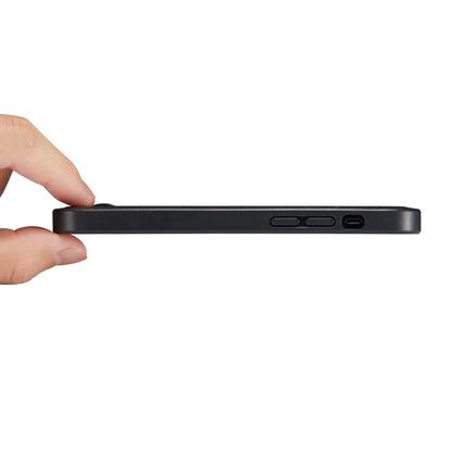 For iPhone 14 Fierre Shann Leather Texture Phone Back Cover Case (Ox Tendon Black) - iPhone 14 Cases by FIERRE SHANN | Online Shopping UK | buy2fix