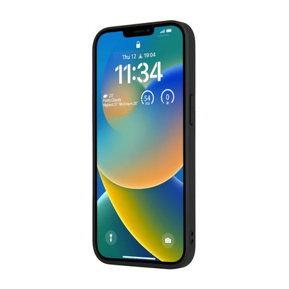 For iPhone 14 Plus Fierre Shann Leather Texture Phone Back Cover Case (Ox Tendon Black) - iPhone 14 Plus Cases by FIERRE SHANN | Online Shopping UK | buy2fix